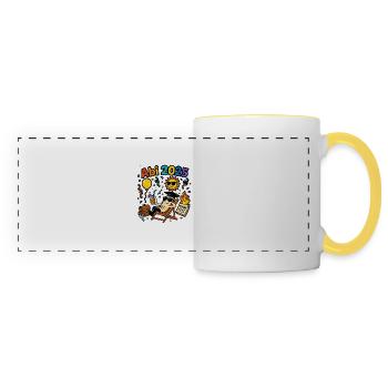 Abi 2025 – Les maths brûlées, la vie détendue ! - Mug panoramique contrasté et blanc - blanc/jaune - Devant