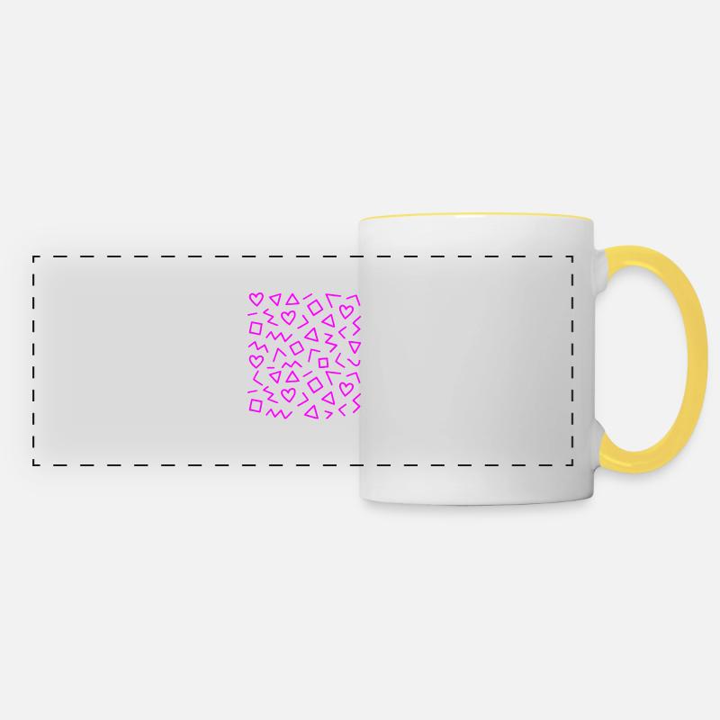 Geometric Pattern Design - Panoramic Mug - white/yellow