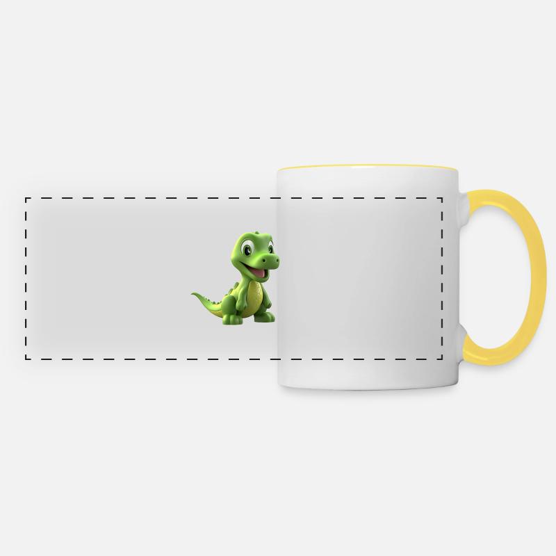 Tinysaure - Mug panoramique contrasté et blanc - blanc/jaune