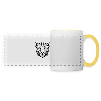 Tête de guépard - Mug panoramique contrasté et blanc - blanc/jaune - Devant