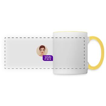 WMN PWR - Female Face - 01 - Panoramic Mug - white/yellow - Front