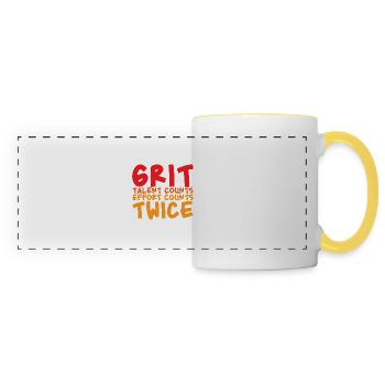 Grit Talent Counts, Effort Counts Twice 2 - Panoramic Mug - white/yellow - Front