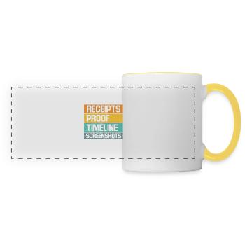 Receipts Timeline Screenshot Witty Retorts Snappy - Panoramic Mug - white/yellow - Front