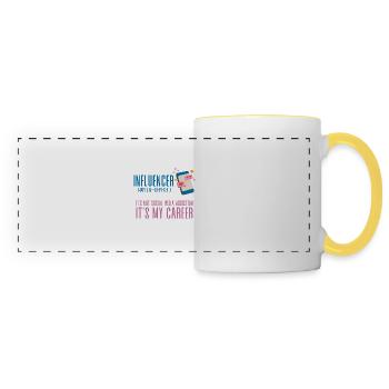 Influencer, It's Not Social Media Addiction 4 - Panoramic Mug - white/yellow - Front