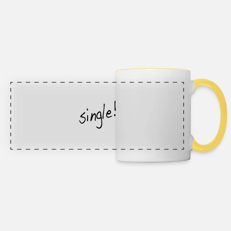 Single Statemanet - Mug panoramique contrasté et blanc - blanc/jaune