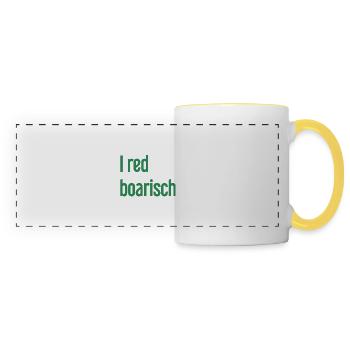 I red boarisch - Panoramic Mug - white/yellow - Front