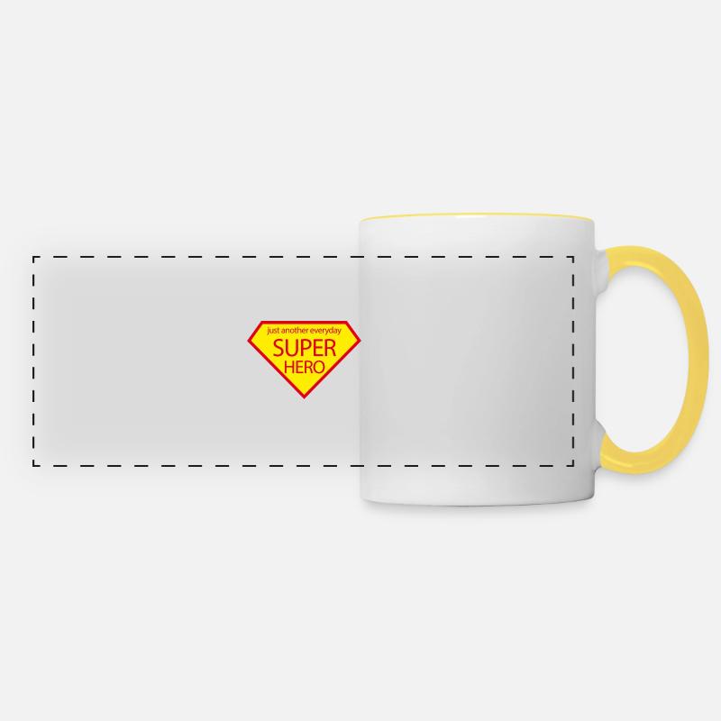 Nur ein weiterer alltäglicher Superheld - Panoramatasse - Weiß/Gelb