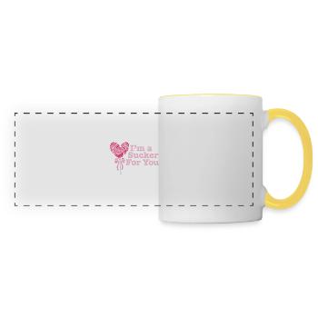I'm A Sucker For You Funny Valentine's Quote - Panoramic Mug - white/yellow - Front