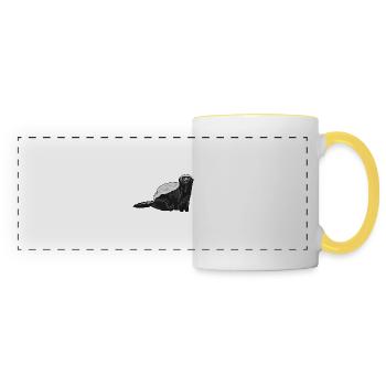 Honey Badger - Panoramic Mug - white/yellow - Front