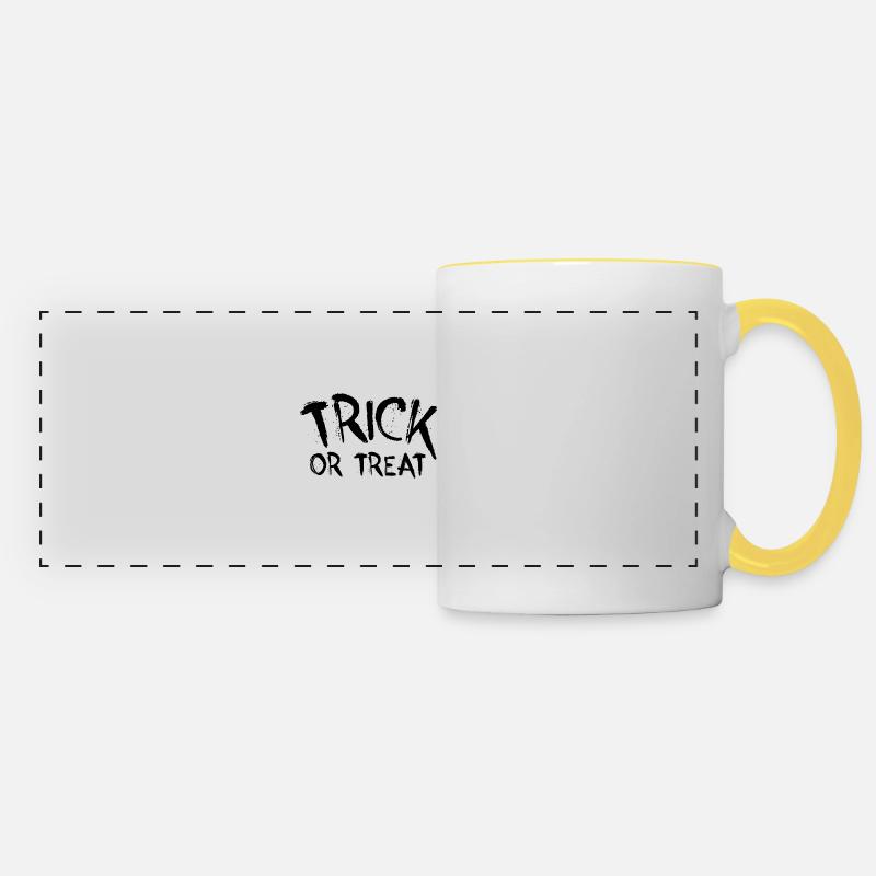 Trick or treat - Panoramic Mug - white/yellow