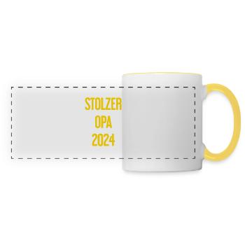 Stolzer Opa 2024 – Perfekt für frischgebackene Opa - Panoramatasse - Weiß/Gelb - Vorne