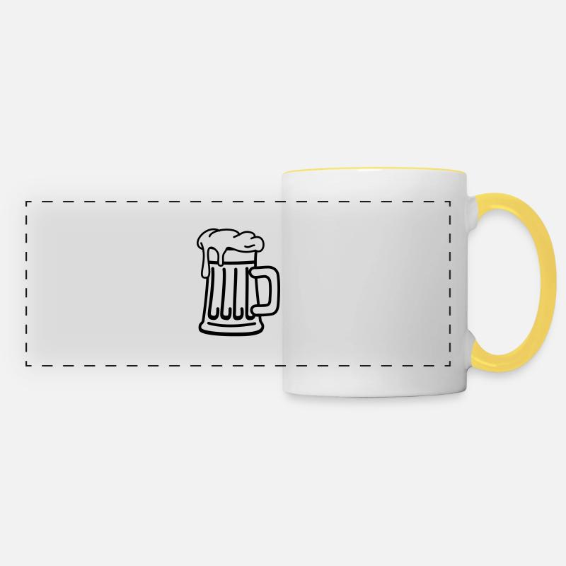 bier_f1 - Mug panoramique contrasté et blanc - blanc/jaune