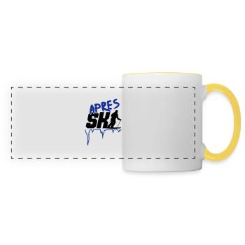 apres_2 - Mug panoramique contrasté et blanc - blanc/jaune - Devant