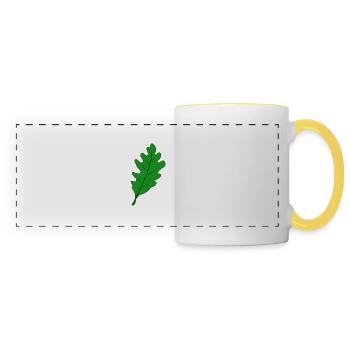 Chêne - Feuille de chêne - Mug panoramique contrasté et blanc - blanc/jaune - Devant