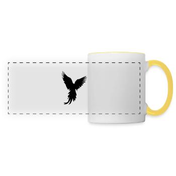 bird silhouette - Panoramatasse - Weiß/Gelb - Vorne