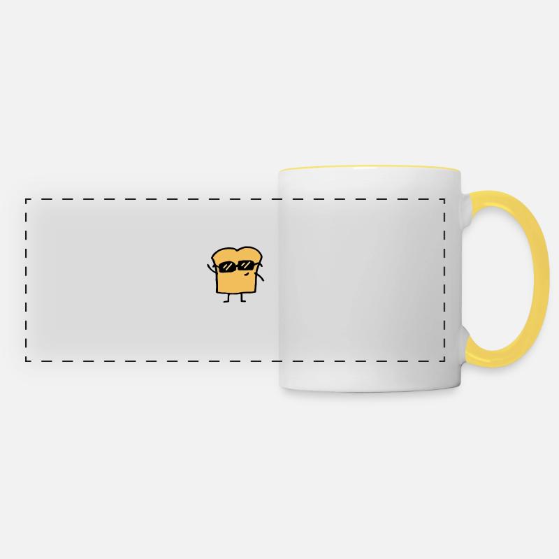 Toast breakfast bread - Panoramic Mug - white/yellow