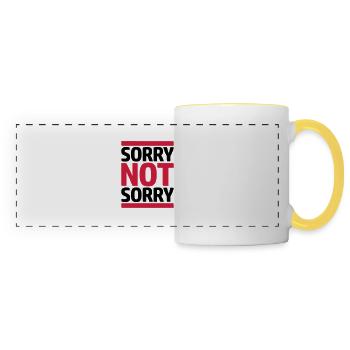 Citer Désolé pas - Mug panoramique contrasté et blanc - blanc/jaune - Devant