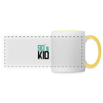 90`s kid / retro / vintage / 90s kids - Panoramic Mug - white/yellow - Front