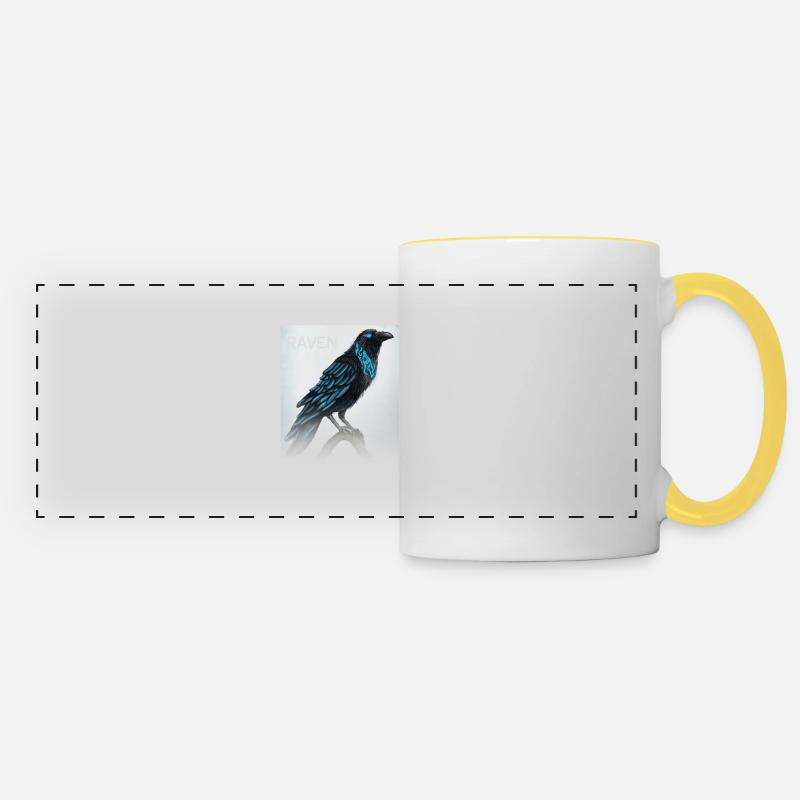 Odin's Raven - Mug panoramique contrasté et blanc - blanc/jaune