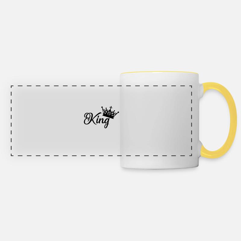 the king - Panoramic Mug - white/yellow
