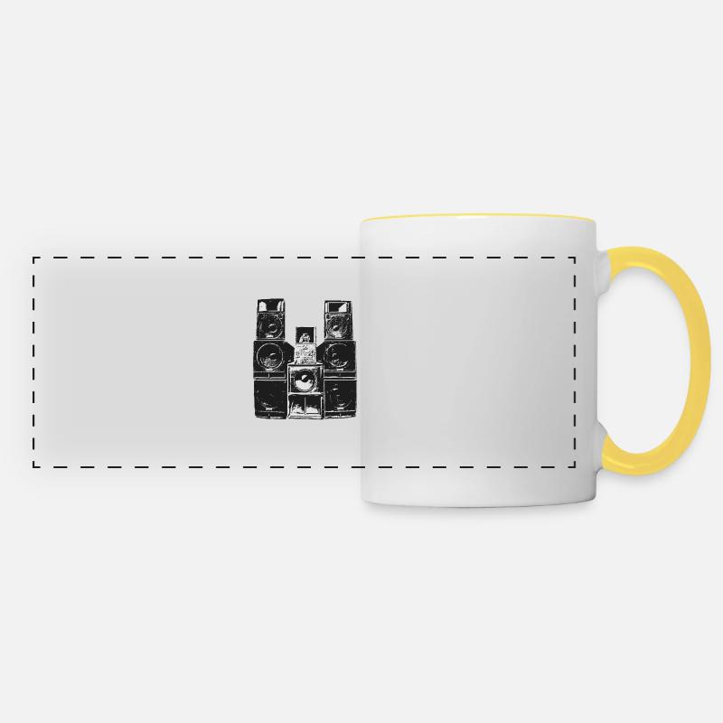 Soundsystem - Mug panoramique contrasté et blanc - blanc/jaune