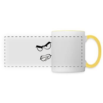 Angry toon face - Panoramic Mug - white/yellow - Front