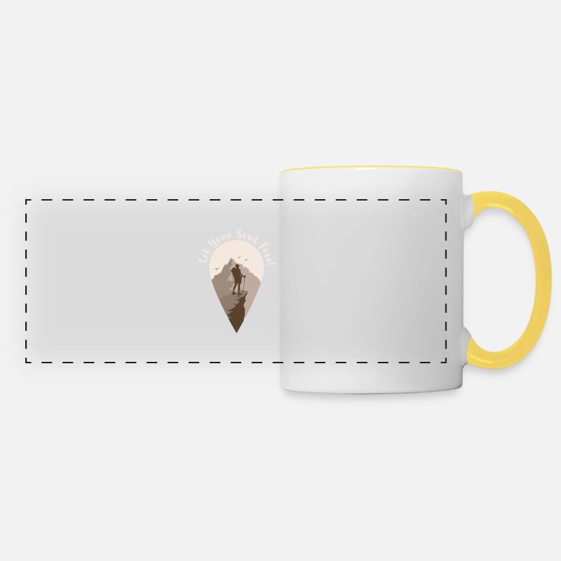 Let Your Soul Free - Hiking - Panoramic Mug - white/yellow