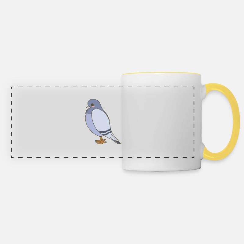 Pigeon - Mug panoramique contrasté et blanc - blanc/jaune