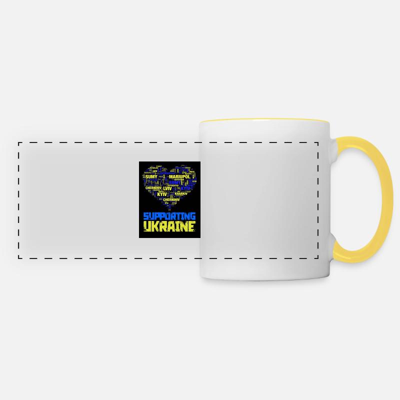 Ukraine - Mug panoramique contrasté et blanc - blanc/jaune