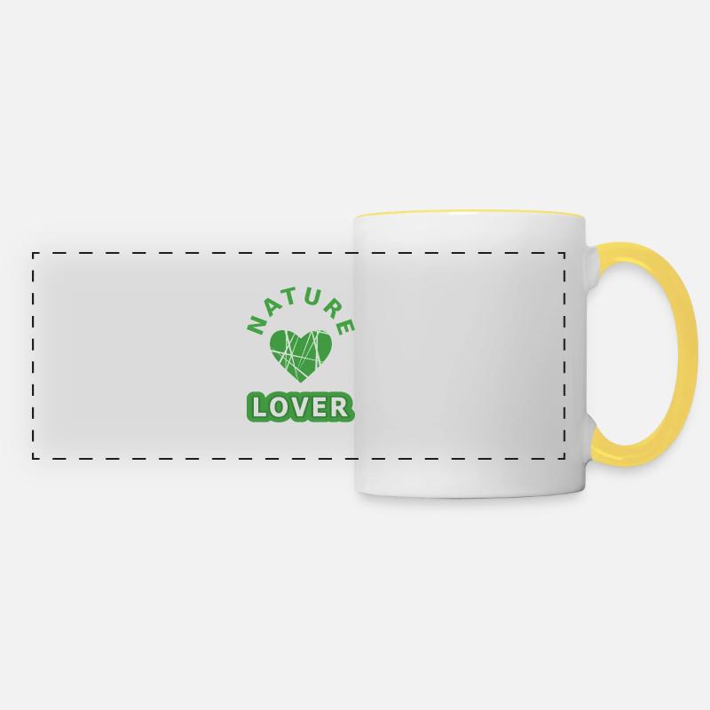 Nature Lover - vert - Mug panoramique contrasté et blanc - blanc/jaune