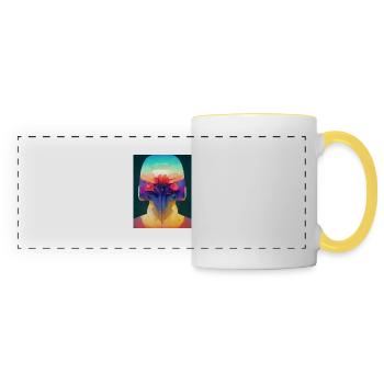 Flower Punk Robot - Panoramic Mug - white/yellow - Front