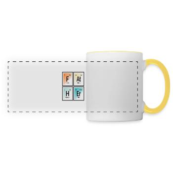 Père | Tableau périodique des éléments - Mug panoramique contrasté et blanc - blanc/jaune - Devant