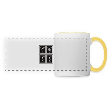 Chess | Periodic Table of Elements - Panoramic Mug - white/yellow - Front