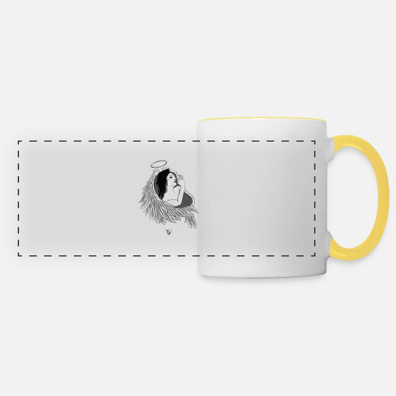 Murmure d’Ange - Mug panoramique contrasté et blanc - blanc/jaune