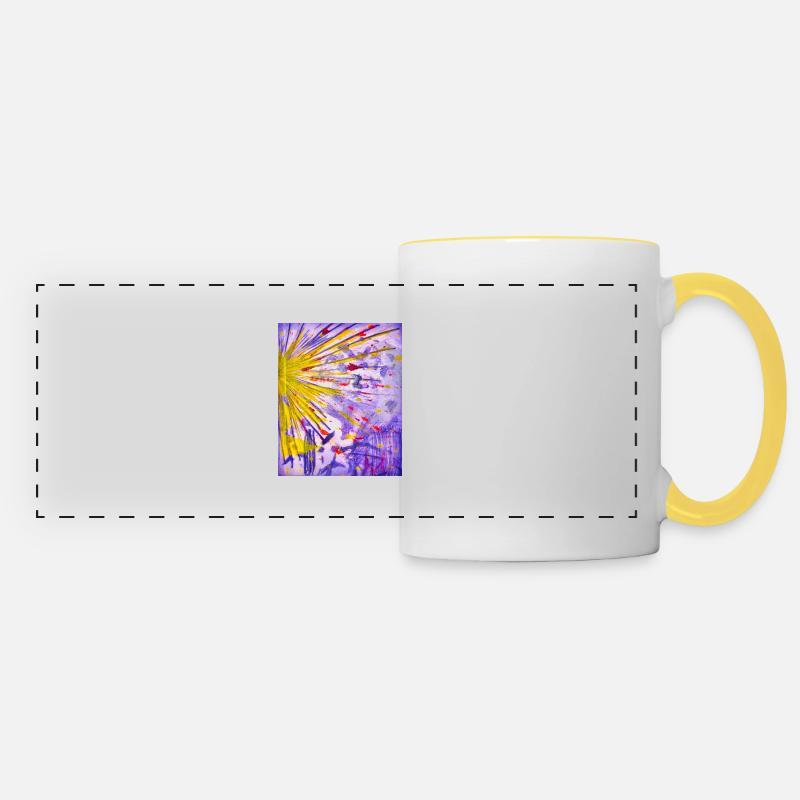 Abstract Art - Panoramic Mug - white/yellow