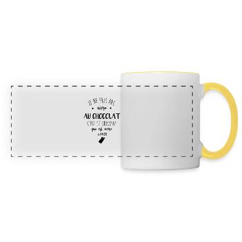 Humour, drôle, marrant - Mug panoramique contrasté et blanc - blanc/jaune - Devant