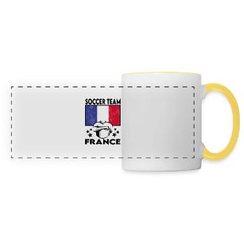 France Soccer Football 2022 WM - Mug panoramique contrasté et blanc - blanc/jaune - Devant