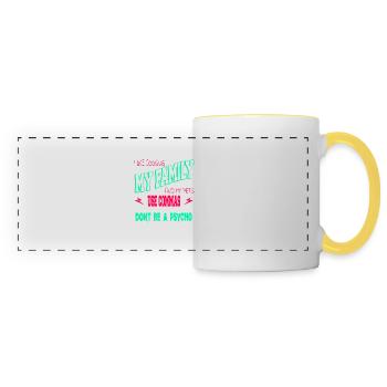 Writing Drive Reading Statement Book Author Blog - Mug panoramique contrasté et blanc - blanc/jaune - Devant