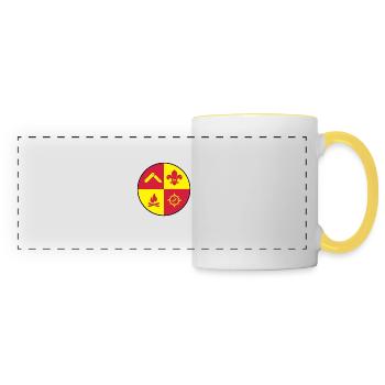 scout , scouting , scoutisme , guide - Mug panoramique contrasté et blanc - blanc/jaune - Devant