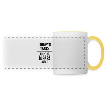 SUPER PAPA JOUR - Mug panoramique contrasté et blanc - blanc/jaune - Devant