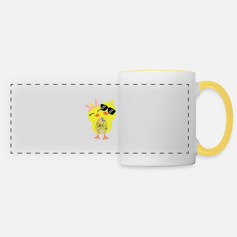 Happy Easter - Panoramic Mug - white/yellow