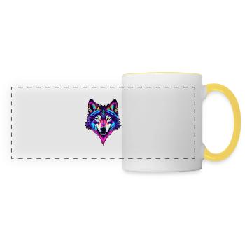 Wolf 02 - Panoramatasse - Weiß/Gelb - Vorne