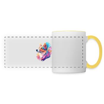 Dog Portrait - Panoramic Mug - white/yellow - Front