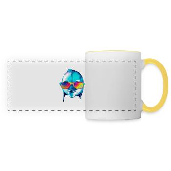 Eko the bespectacled dolphin - Panoramic Mug - white/yellow - Front