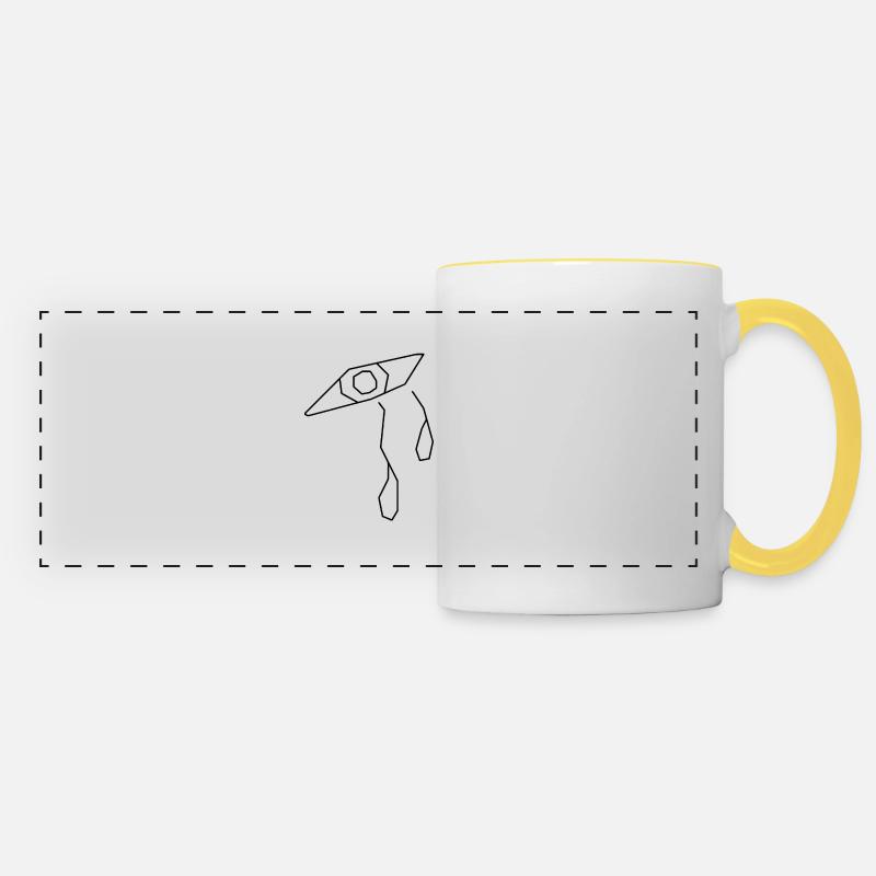 Cubist empathy or tolerance. - Panoramic Mug - white/yellow