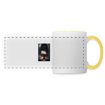 La lumière ne peut exister sans ténèbres - Mug panoramique contrasté et blanc - blanc/jaune - Devant