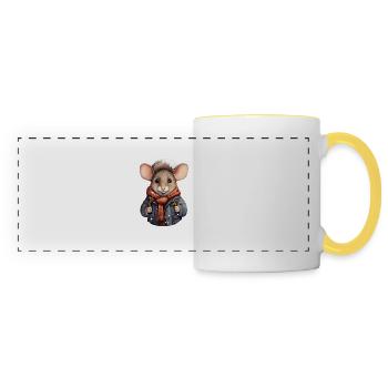 Winter Mouse - Panoramic Mug - white/yellow - Front