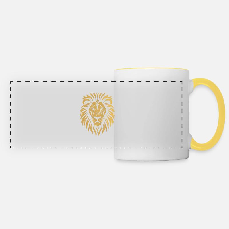 Lion - Mug panoramique contrasté et blanc - blanc/jaune