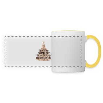 Tombez, relevez-vous, redressez votre couronne, avancez - Mug panoramique contrasté et blanc - blanc/jaune - Devant