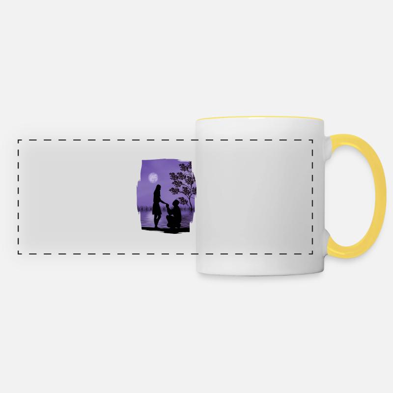 valentine DAY - Panoramic Mug - white/yellow